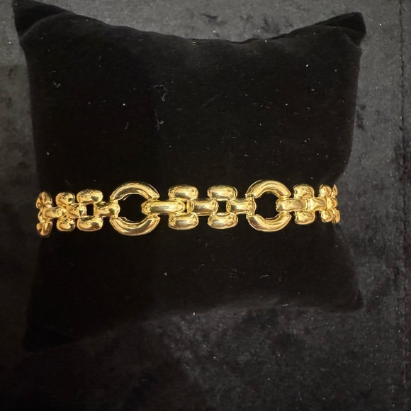 24KT Over Sterling Chain Bracelet Gold 7” - Picture 1 of 2